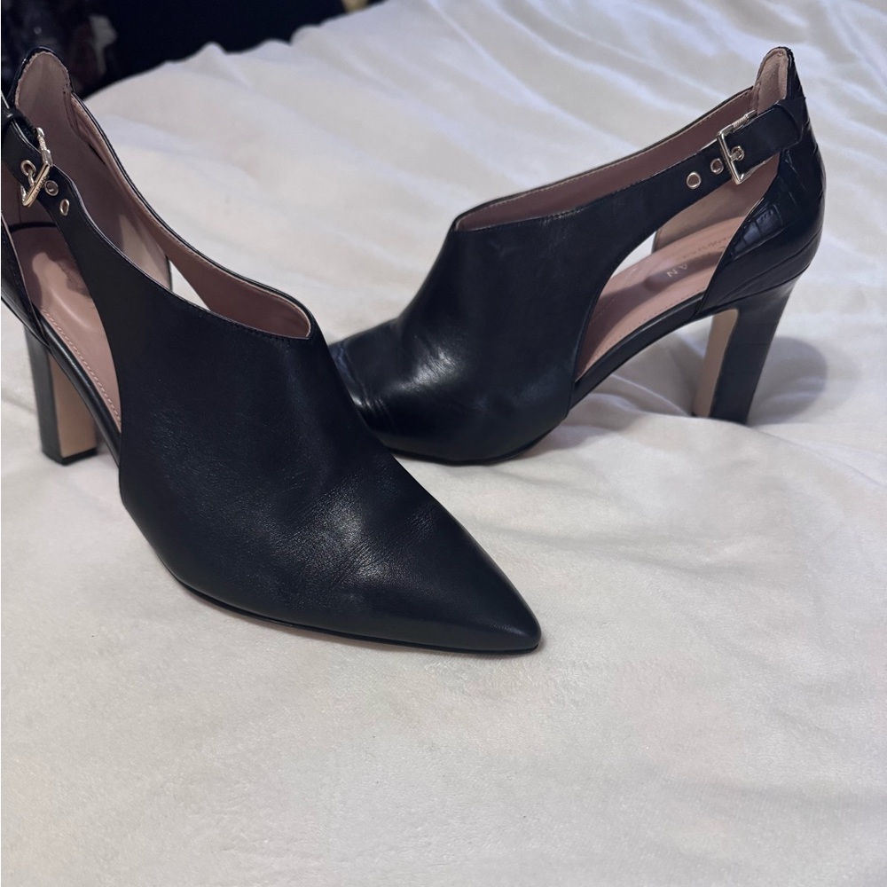 Cole Haan VIERA POINTED TOE PUMP IN BLACK PRINCESS/ FIRENZE CROC Size 10B Leathe - Picture 2 of 12